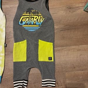 Gray and Yellow Graphic Romper